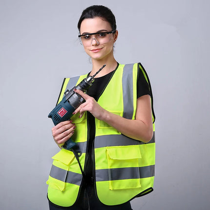 High Visibility Reflective Vest Working Clothes Motorcycle Cycling Sports Outdoor Reflective Safety Clothing Reflective Jacket