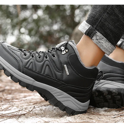Brand Winter Men's Boots Warm Men's Snow Boots High Quality Leather Waterproof Men Sneakers Outdoor Men Hiking Boots Work Shoes