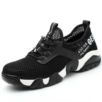 2024 New Men Steel Nose Safety Work Shoes Grid Lightweight Breathable Women Casual Sneaker Prevent Piercing Protective Boots 48-KarWorkwear