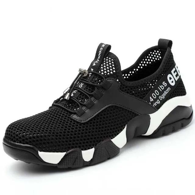 2024 New Men Steel Nose Safety Work Shoes Grid Lightweight Breathable Women Casual Sneaker Prevent Piercing Protective Boots 48-KarWorkwear