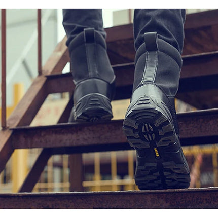 Men's Boots Safety Shoes Men Steel Toe Shoes Winter Boots Men Puncture-Proof Work Shoes Plush Warm Work Safety Boots Male Shoes-KarWorkwear