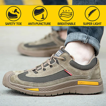 Safety Shoes Puncture-Proof Wear Resistant Mens Sneakers Breathable Comfortable Flexibility Compression Resistance  Work Shoes-KarWorkwear