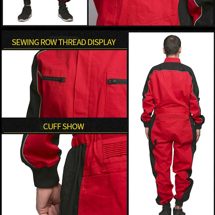 Work Wear Overalls for men Fashion Tooling Loose Cargo Overalls Long Sleeve Repairman Auto Repair Jumpsuits