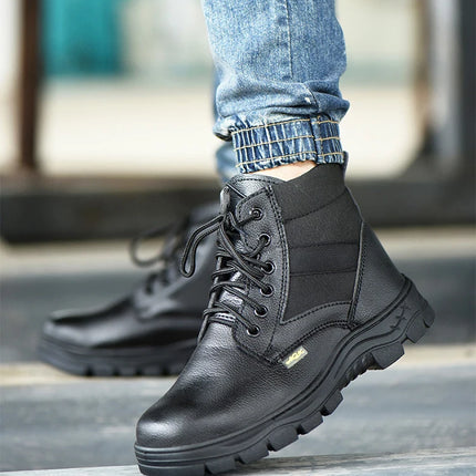 Men Safety Shoes Leather Boots Puncture-Proof Work Boots Steel Toe Shoes Safety Industrial Shoes Winter Boots Indestructible-KarWorkwear