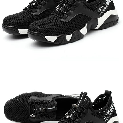 2024 New Men Steel Nose Safety Work Shoes Grid Lightweight Breathable Women Casual Sneaker Prevent Piercing Protective Boots 48-KarWorkwear