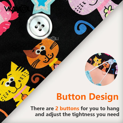 Solid color 100%cotton medical surgical cap nurse hair care Baotou scrub cap beauty salon nursing cap with button scrub hats