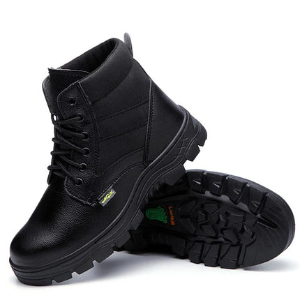 Men Safety Shoes Leather Boots Puncture-Proof Work Boots Steel Toe Shoes Safety Industrial Shoes Winter Boots Indestructible-KarWorkwear