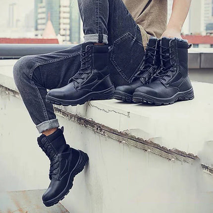 Men's Boots Safety Shoes Men Steel Toe Shoes Winter Boots Men Puncture-Proof Work Shoes Plush Warm Work Safety Boots Male Shoes-KarWorkwear