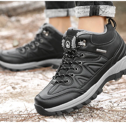 Brand Winter Men's Boots Warm Men's Snow Boots High Quality Leather Waterproof Men Sneakers Outdoor Men Hiking Boots Work Shoes