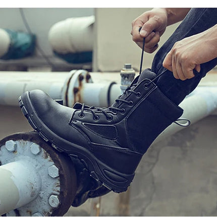 Men's Boots Safety Shoes Men Steel Toe Shoes Winter Boots Men Puncture-Proof Work Shoes Plush Warm Work Safety Boots Male Shoes-KarWorkwear