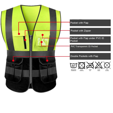 Customized Your Text Logo Reflective motocycle Safety Vest Hi Visibility Construction Work Uniform Security ANSI Class 2-KarWorkwear