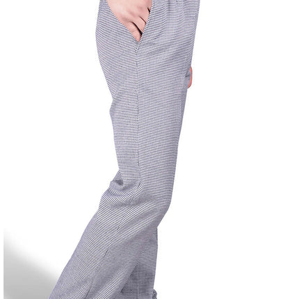 Men's Loose Chef Trousers Food Service Work Wear Stripe Kitchen Restaurant Uniform Cook Pant for Man Chef Bottoms Maxi M-4XL-KarWorkwear