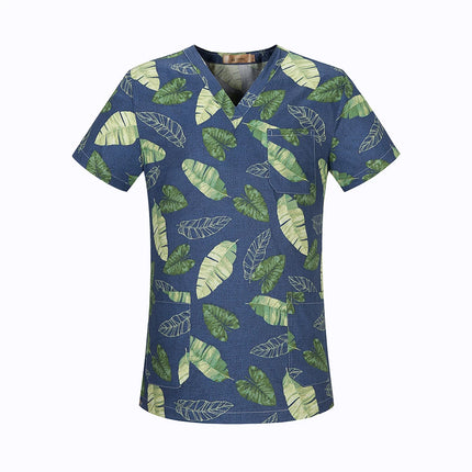viaoli Cotton Cartoon print spa uniform beauty salon Pet shop uniform Fashion Slim Fit top scrub clothes women scrubs lab coat-KarWorkwear