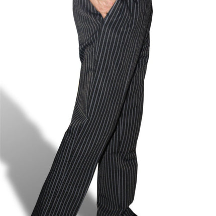 Men's Loose Chef Trousers Food Service Work Wear Stripe Kitchen Restaurant Uniform Cook Pant for Man Chef Bottoms Maxi M-4XL-KarWorkwear