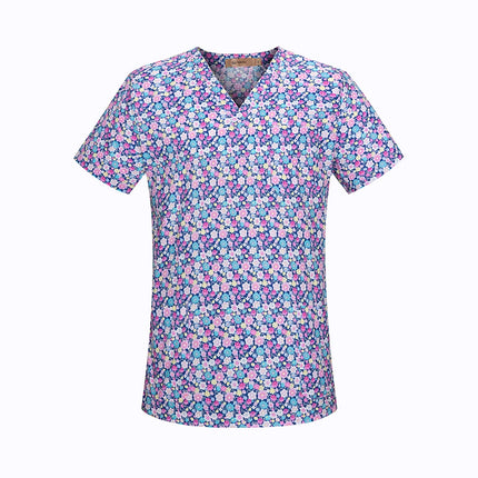 viaoli Cotton Cartoon print spa uniform beauty salon Pet shop uniform Fashion Slim Fit top scrub clothes women scrubs lab coat-KarWorkwear