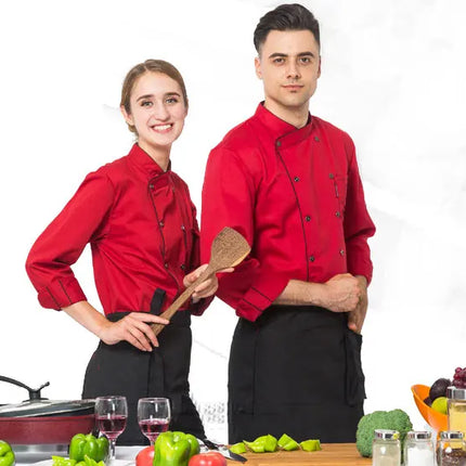 Chef Jacket Short  Sleeve  Cook Coat Barista Baker Work Uniform Waiter Restaurant Hotel Clothes-KarWorkwear