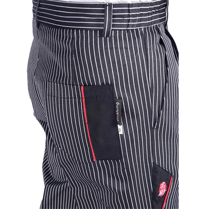 Men's Loose Chef Trousers Food Service Work Wear Stripe Kitchen Restaurant Uniform Cook Pant for Man Chef Bottoms Maxi M-4XL-KarWorkwear