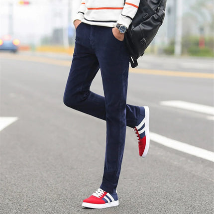 High Quality New Autumn and Winter Male Business Men's Trousers Straight Corduroy Corduroy Pants Breathable Casual Pants