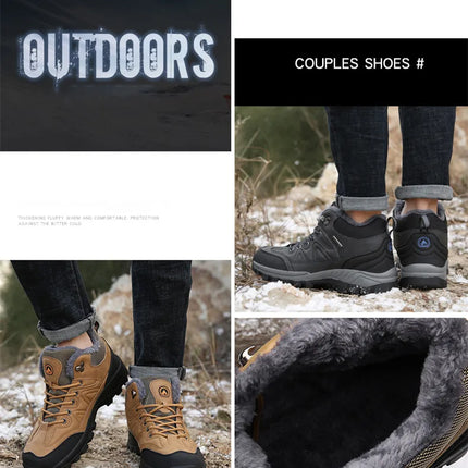 Brand Winter Men's Boots Warm Men's Snow Boots High Quality Leather Waterproof Men Sneakers Outdoor Men Hiking Boots Work Shoes