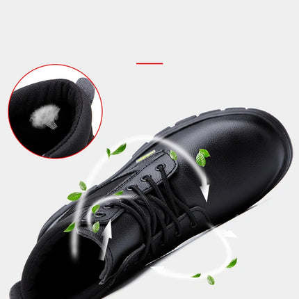 Men Safety Shoes Leather Boots Puncture-Proof Work Boots Steel Toe Shoes Safety Industrial Shoes Winter Boots Indestructible-KarWorkwear