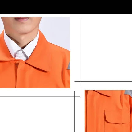 Cotton Work Uniforms Long Sleeve Safety Reflective Electrician Sailor Overall Workshop Auto Repair Fire-resistant Welding Suits-KarWorkwear