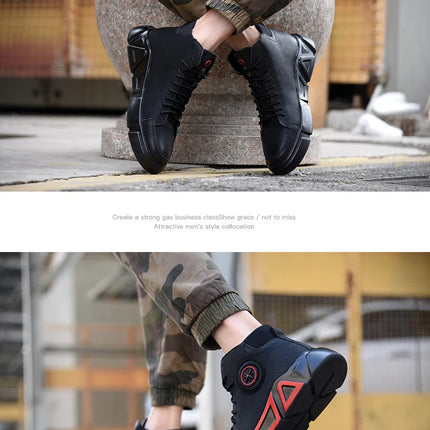 Winter Boots Safety Shoes Men High Quality Leather Shoes Indestructible Work Shoes Safety Steel Toe Shoes Plush Warm Men Boots 9-KarWorkwear