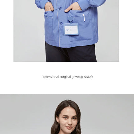 Long Sleeves Scrubs Jacket Pretty Outfit Nurse Out Coat Doctor Shirt Hospital Nursing Staff Uniforms Autumn Winter Work Wear-KarWorkwear