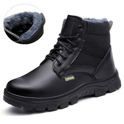 Men Safety Shoes Leather Boots Puncture-Proof Work Boots Steel Toe Shoes Safety Industrial Shoes Winter Boots Indestructible-KarWorkwear