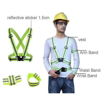 Reflective Vest Unisex High Visibility Adjustable Safety Vests Elastic Strip Security Traffic Night Working Running Cycling Vest
