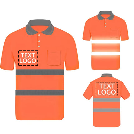 Safety Polo Shirt Custom Logo Work Uniform Motorcycle Cycling Sports Outdoor Reflective Clothing-KarWorkwear