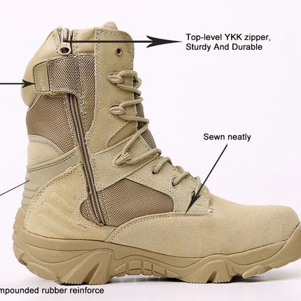 Men Desert Tactical Boots Mens Work Safty Shoes Special Force Waterproof Boot Lace Up Combat Ankle Boots Big Size-KarWorkwear