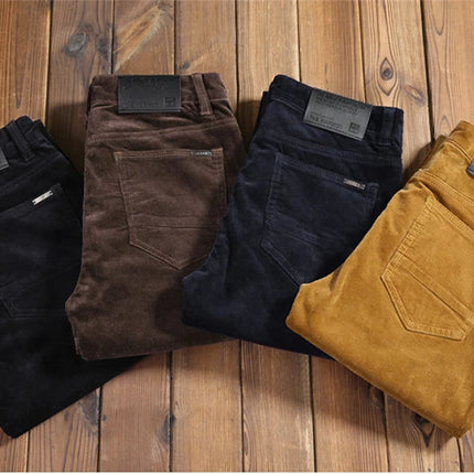 High Quality New Autumn and Winter Male Business Men's Trousers Straight Corduroy Corduroy Pants Breathable Casual Pants