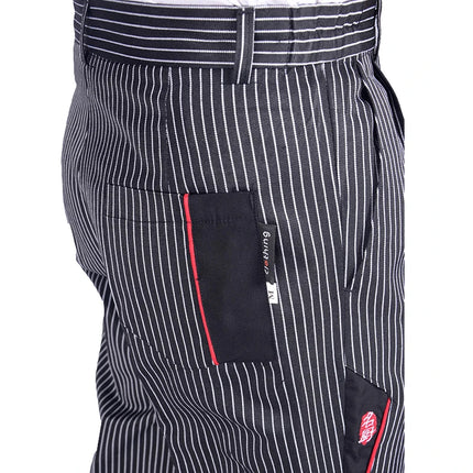 Men's Loose Chef Trousers Food Service Work Wear Stripe Kitchen Restaurant Uniform Cook Pant for Man Chef Bottoms Maxi M-4XL-KarWorkwear
