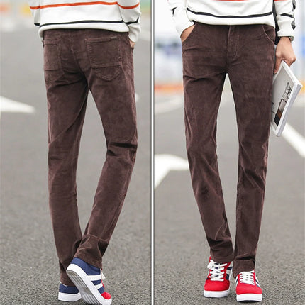 High Quality New Autumn and Winter Male Business Men's Trousers Straight Corduroy Corduroy Pants Breathable Casual Pants