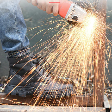 Men Safety Shoes Leather Boots Puncture-Proof Work Boots Steel Toe Shoes Safety Industrial Shoes Winter Boots Indestructible-KarWorkwear