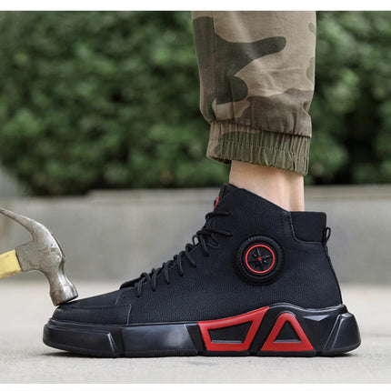 Winter Boots Safety Shoes Men High Quality Leather Shoes Indestructible Work Shoes Safety Steel Toe Shoes Plush Warm Men Boots 9-KarWorkwear