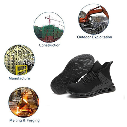 Men Safety Shoes with Metal Toe Indestructible Ryder Shoe Work Boots with Steel Toe Waterproof Breathable Sneakers Work Shoes-KarWorkwear