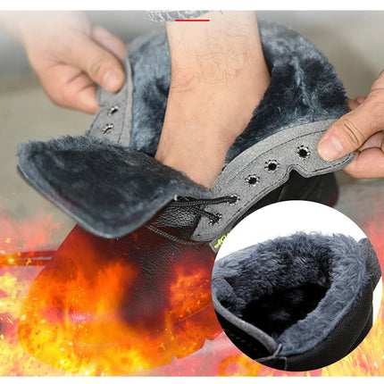 Men Safety Shoes Leather Boots Puncture-Proof Work Boots Steel Toe Shoes Safety Industrial Shoes Winter Boots Indestructible-KarWorkwear
