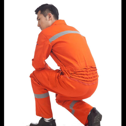 Woman Men Work-Overalls Working Uniforms Spring Thin Reflective Stripe Coveralls Welding Car Workshop Mechanic  Clothes