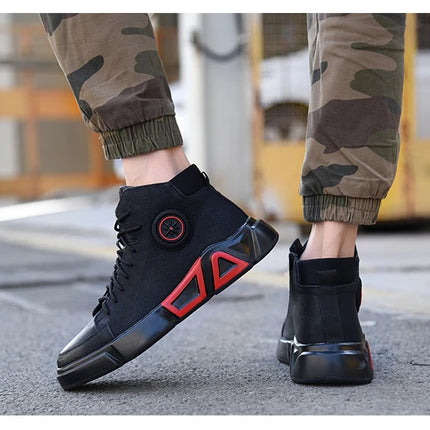 Winter Boots Safety Shoes Men High Quality Leather Shoes Indestructible Work Shoes Safety Steel Toe Shoes Plush Warm Men Boots 9-KarWorkwear