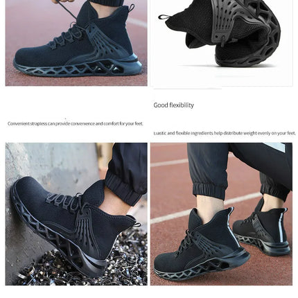 Men Safety Shoes with Metal Toe Indestructible Ryder Shoe Work Boots with Steel Toe Waterproof Breathable Sneakers Work Shoes-KarWorkwear