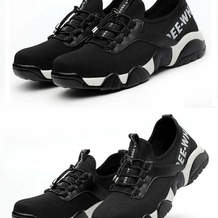 2024 New Men Steel Nose Safety Work Shoes Grid Lightweight Breathable Women Casual Sneaker Prevent Piercing Protective Boots 48-KarWorkwear