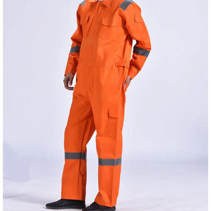 Cotton Work Uniforms Long Sleeve Safety Reflective Electrician Sailor Overall Workshop Auto Repair Fire-resistant Welding Suits-KarWorkwear