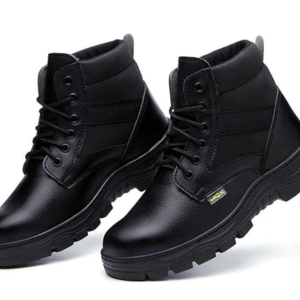 Men Safety Shoes Leather Boots Puncture-Proof Work Boots Steel Toe Shoes Safety Industrial Shoes Winter Boots Indestructible-KarWorkwear