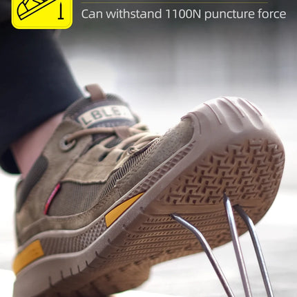Safety Shoes Puncture-Proof Wear Resistant Mens Sneakers Breathable Comfortable Flexibility Compression Resistance  Work Shoes-KarWorkwear