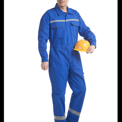 Woman Men Work-Overalls Working Uniforms Spring Thin Reflective Stripe Coveralls Welding Car Workshop Mechanic  Clothes