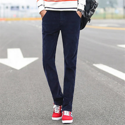 High Quality New Autumn and Winter Male Business Men's Trousers Straight Corduroy Corduroy Pants Breathable Casual Pants