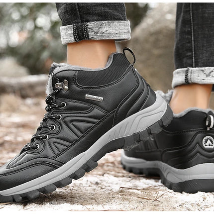 Brand Winter Men's Boots Warm Men's Snow Boots High Quality Leather Waterproof Men Sneakers Outdoor Men Hiking Boots Work Shoes