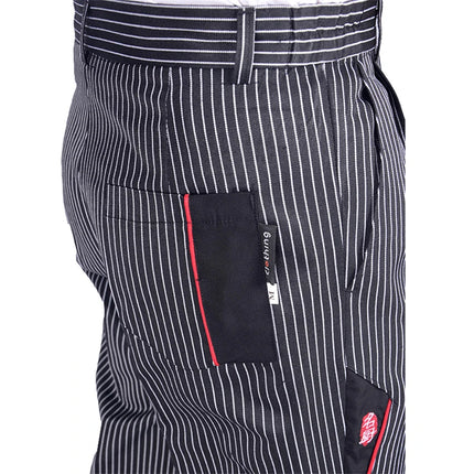 Men's Loose Chef Trousers Food Service Work Wear Stripe Kitchen Restaurant Uniform Cook Pant for Man Chef Bottoms Maxi M-4XL-KarWorkwear