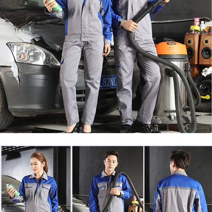 2020spring Autumn Reflective Work Clothing Set Men Women Wear-resistant Coveralls Auto Repair Factory Workshop Uniforms-KarWorkwear